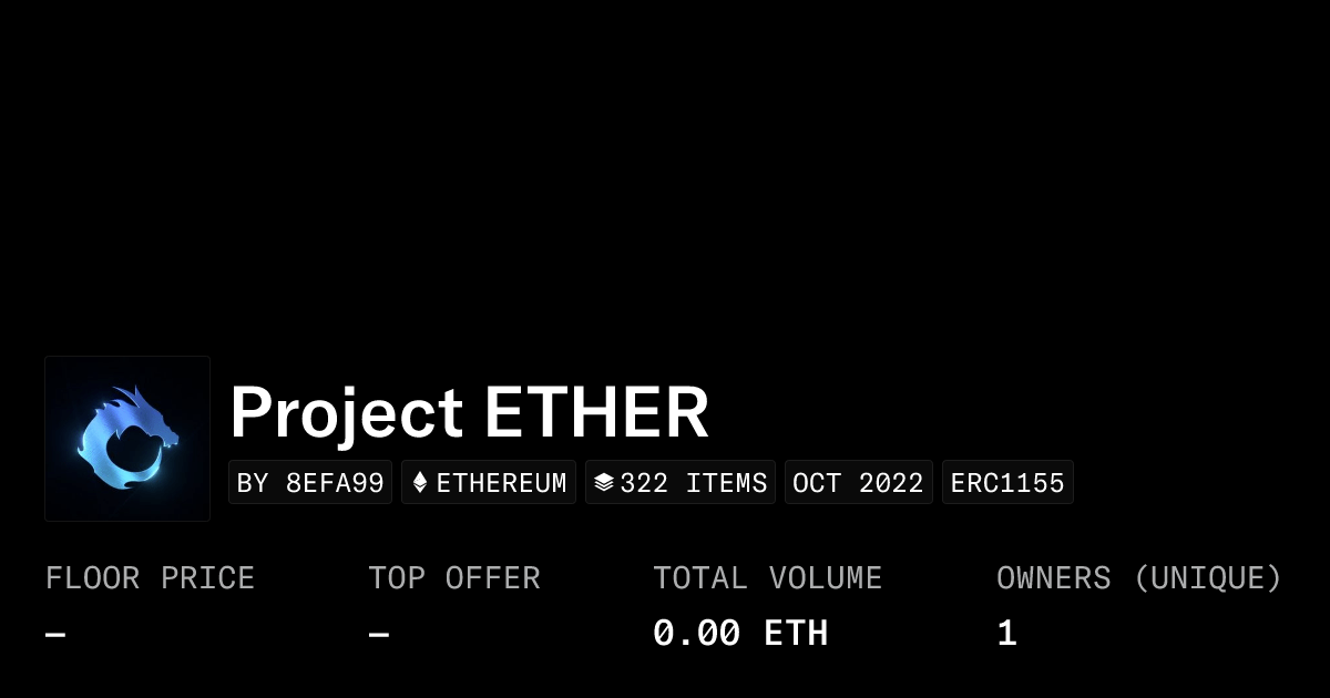 Project Ether Collection Opensea