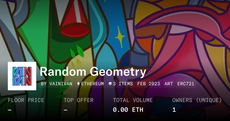 Random Geometry Collection Opensea - Modern Gradient Pattern - Desktop