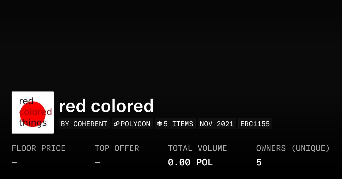 Red Colored Collection Opensea