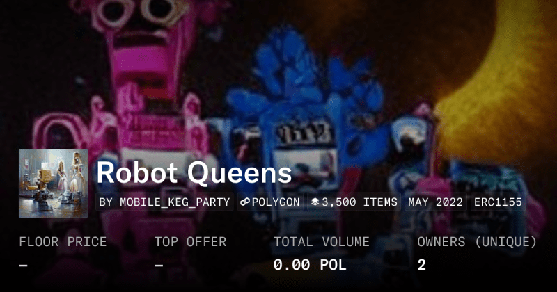 Robot Queens Collection Opensea - Ocean Design Collection - 8K Quality