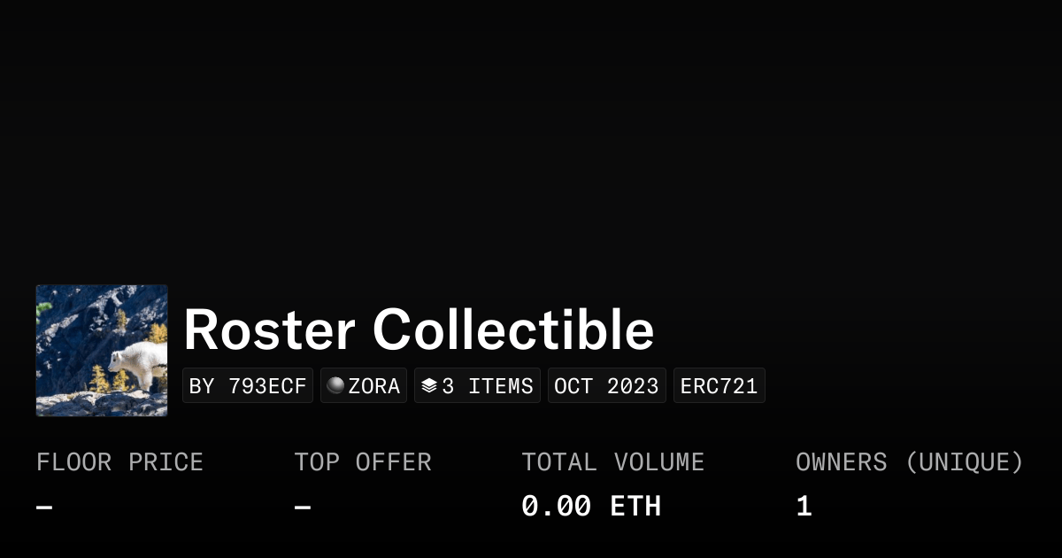 Roster Collectible Collection Opensea