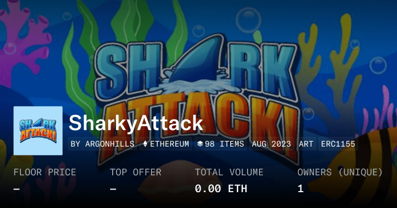 Shark Attack Collection Opensea - High Quality Vintage Background - Desktop