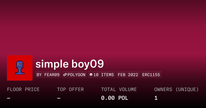 Simple Boy Collection Opensea - Premium Minimal Picture Gallery - Desktop