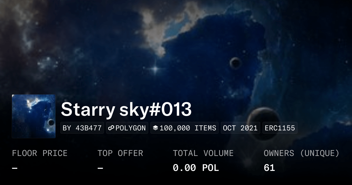Starry Sky 013 Collection Opensea