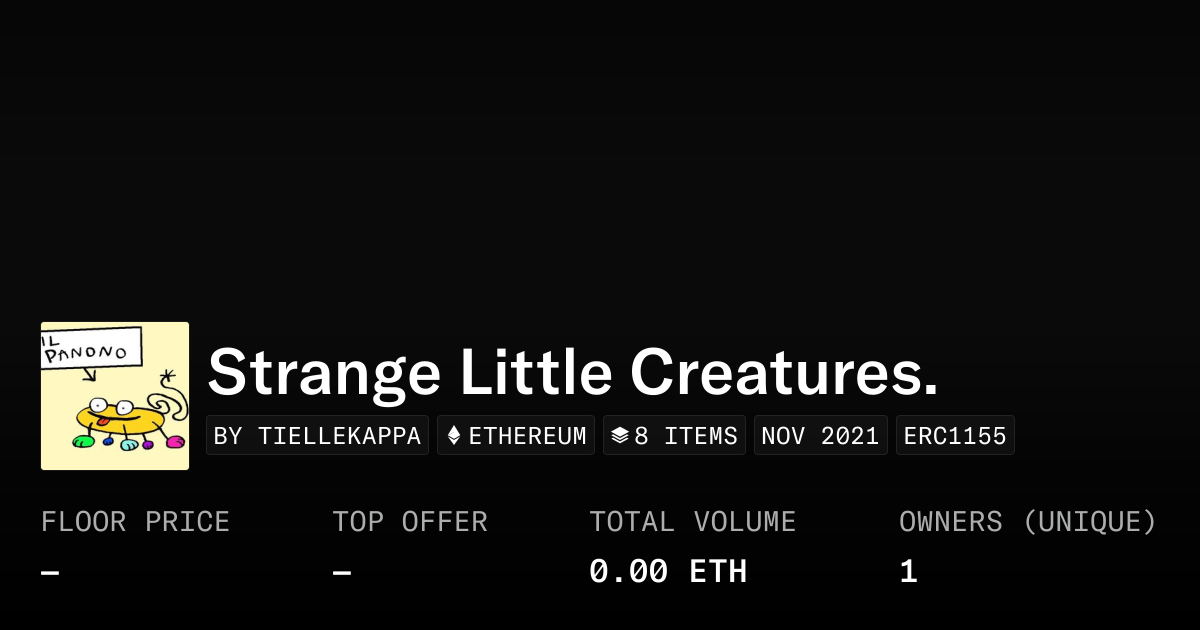 Strange Little Creatures Collection Opensea