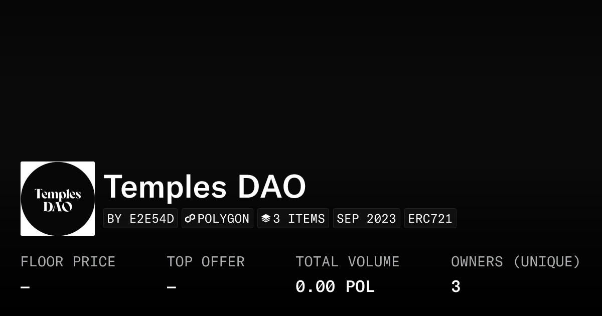 Temples Dao Collection Opensea