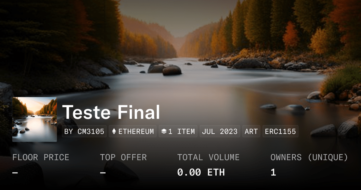 Teste Final Collection Opensea