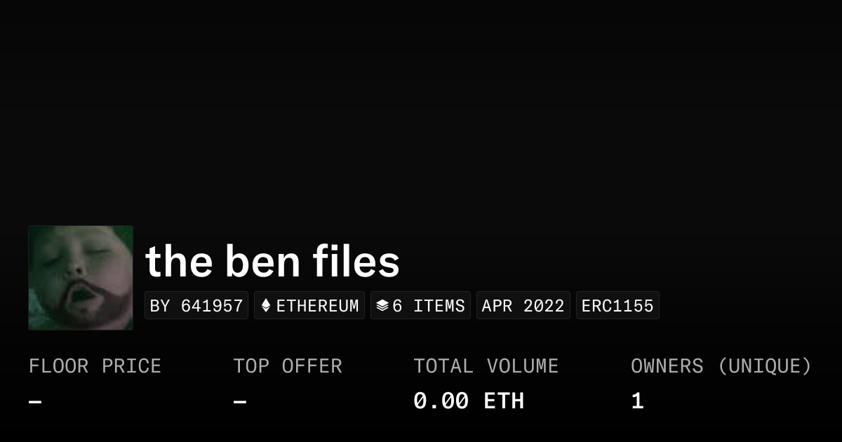 The Ben Files Collection Opensea