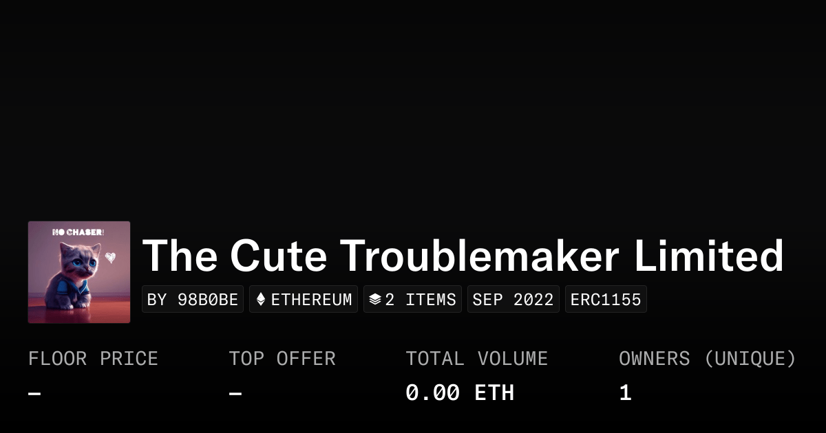 The Cute Troublemaker Limited Collection Opensea