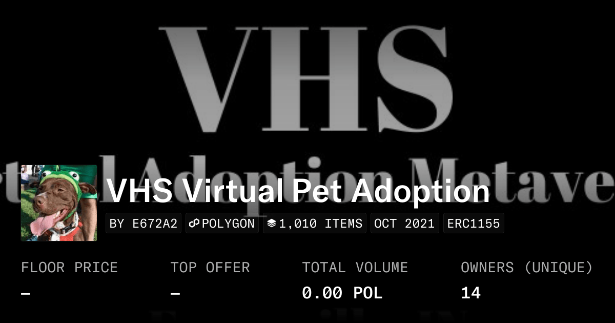 Vhs Virtual Pet Adoption Collection Opensea