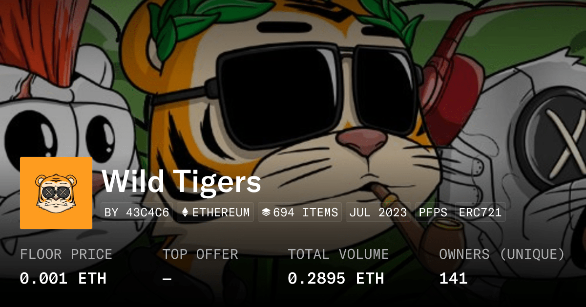 Wild Tigers 0 001 Eth Collection Opensea
