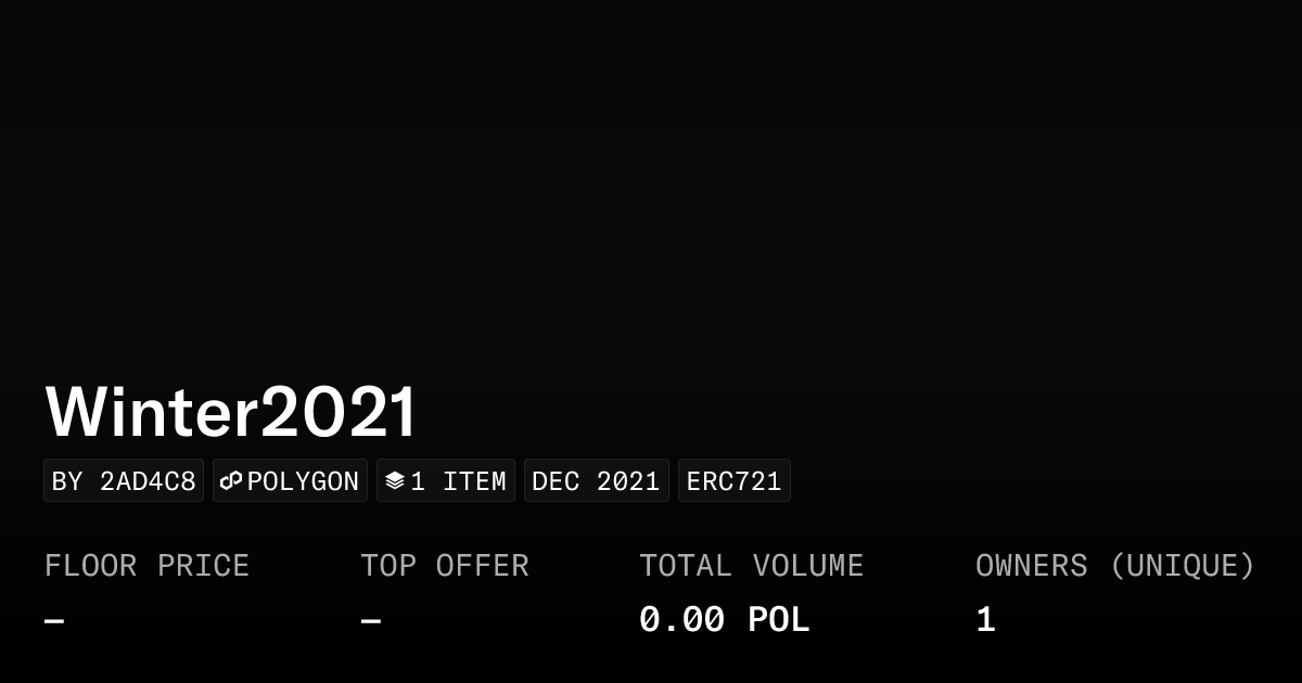 Winter2021 Collection Opensea