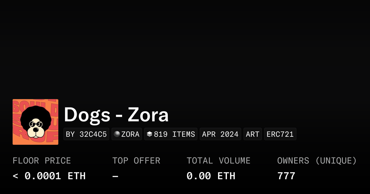 Dogs Zora Collection Opensea