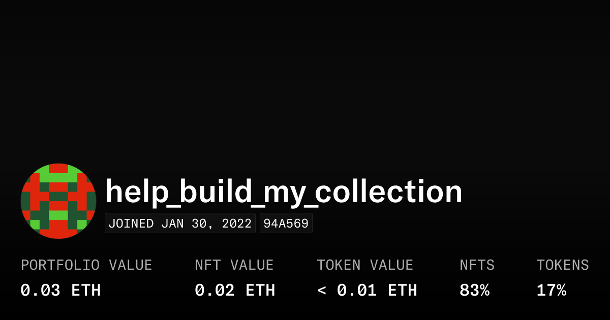 Help Build My Collection 个人资料 Opensea