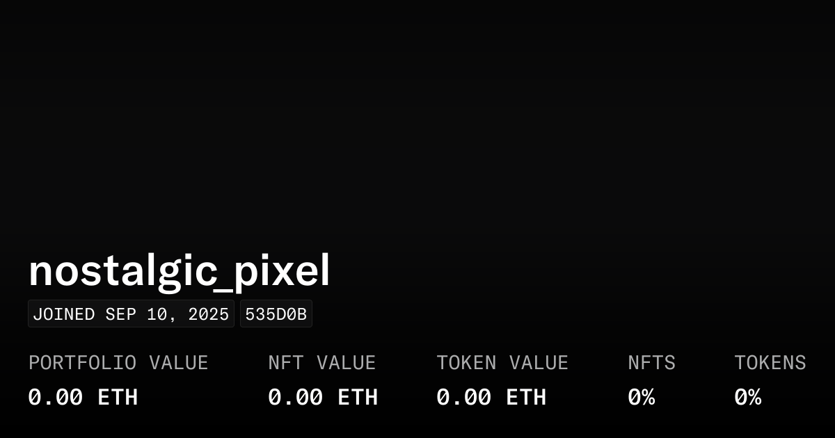 Nostalgic Pixel Profile Opensea