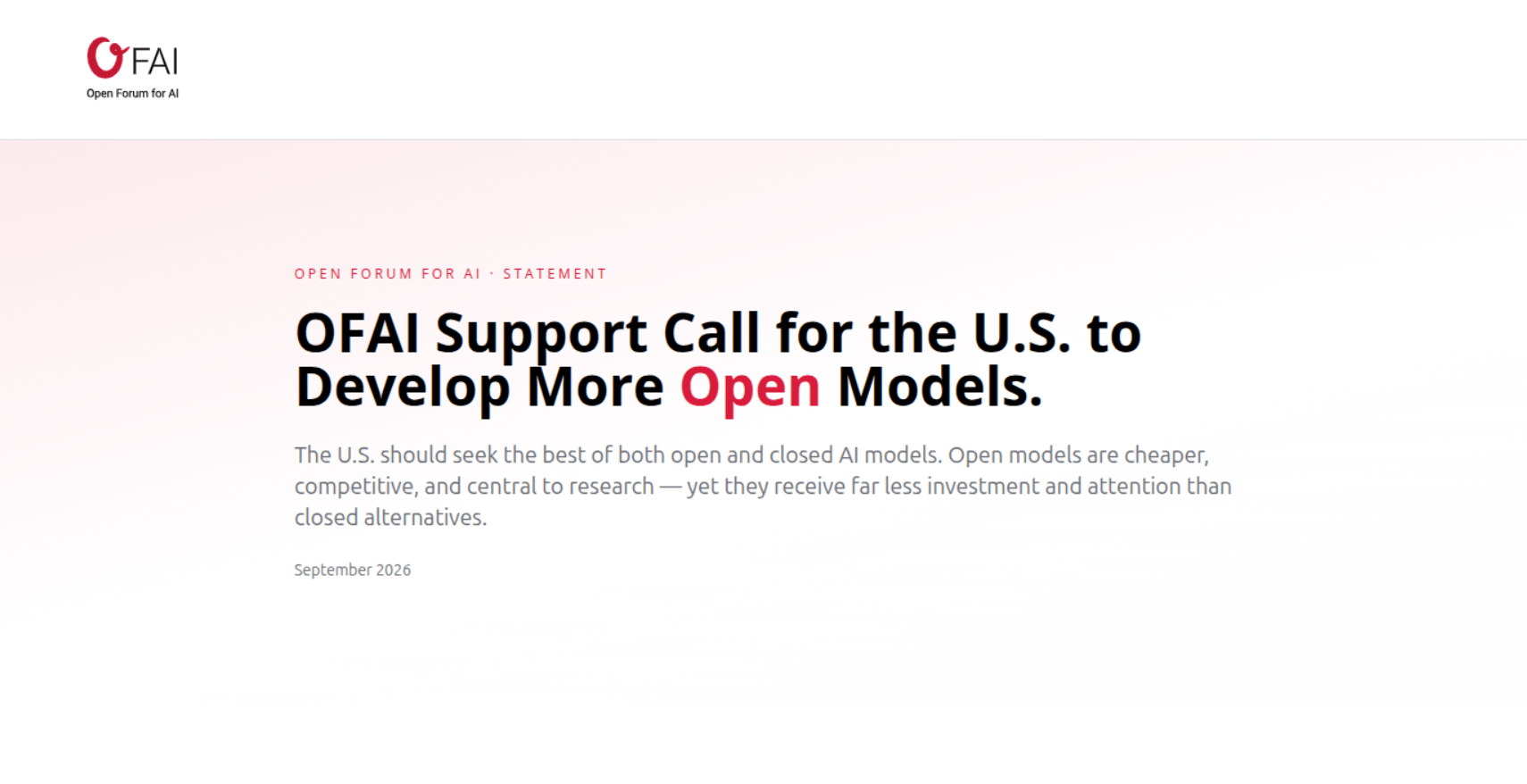 We Must Open the Frontier: OSI, OFAI Support Calls for the U.S. to Develop More Open Models