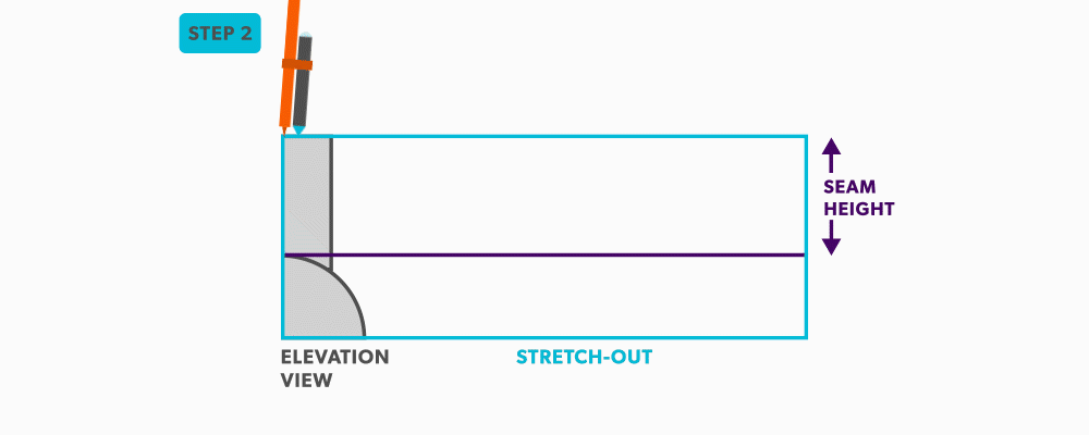 Unequal diameter 90 degree tee-shop method