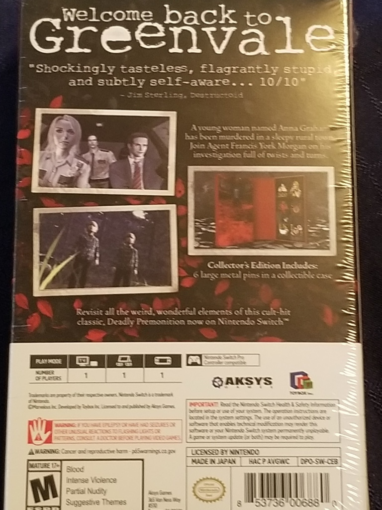 DEADLY PREMONITION ORIGINS コレクターズエディション Deadly Premonition Origins - Collector's Edition (Nintendo