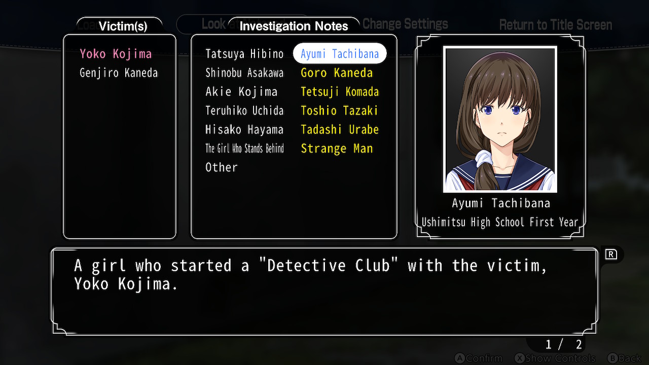 REVIEW: Famicom Detective Club: The Girl Who Stands Behind - oprain