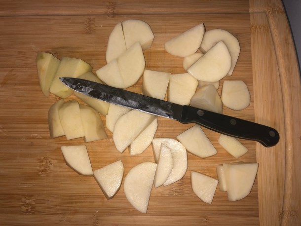 Cooking Eorzea | Chopped up potatoes.