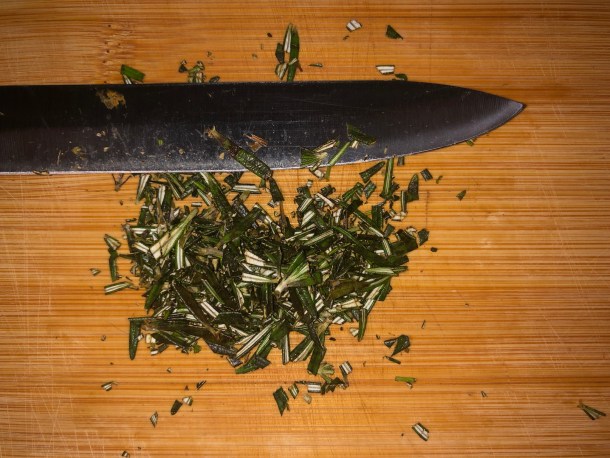 Chopped rosemary.