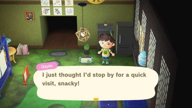 Animal Crossing | Gayle stops by my home for a visit.