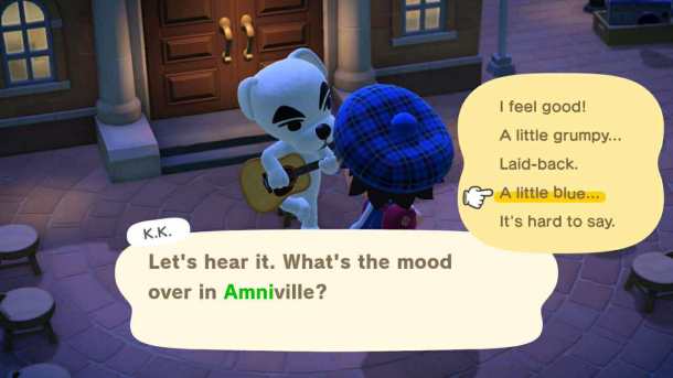 K.K. Slider playing more music for me tonight while I am feeling blue.
