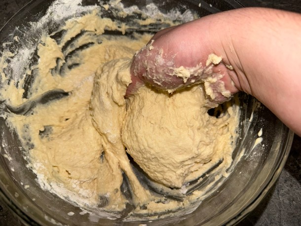 Making the dough.