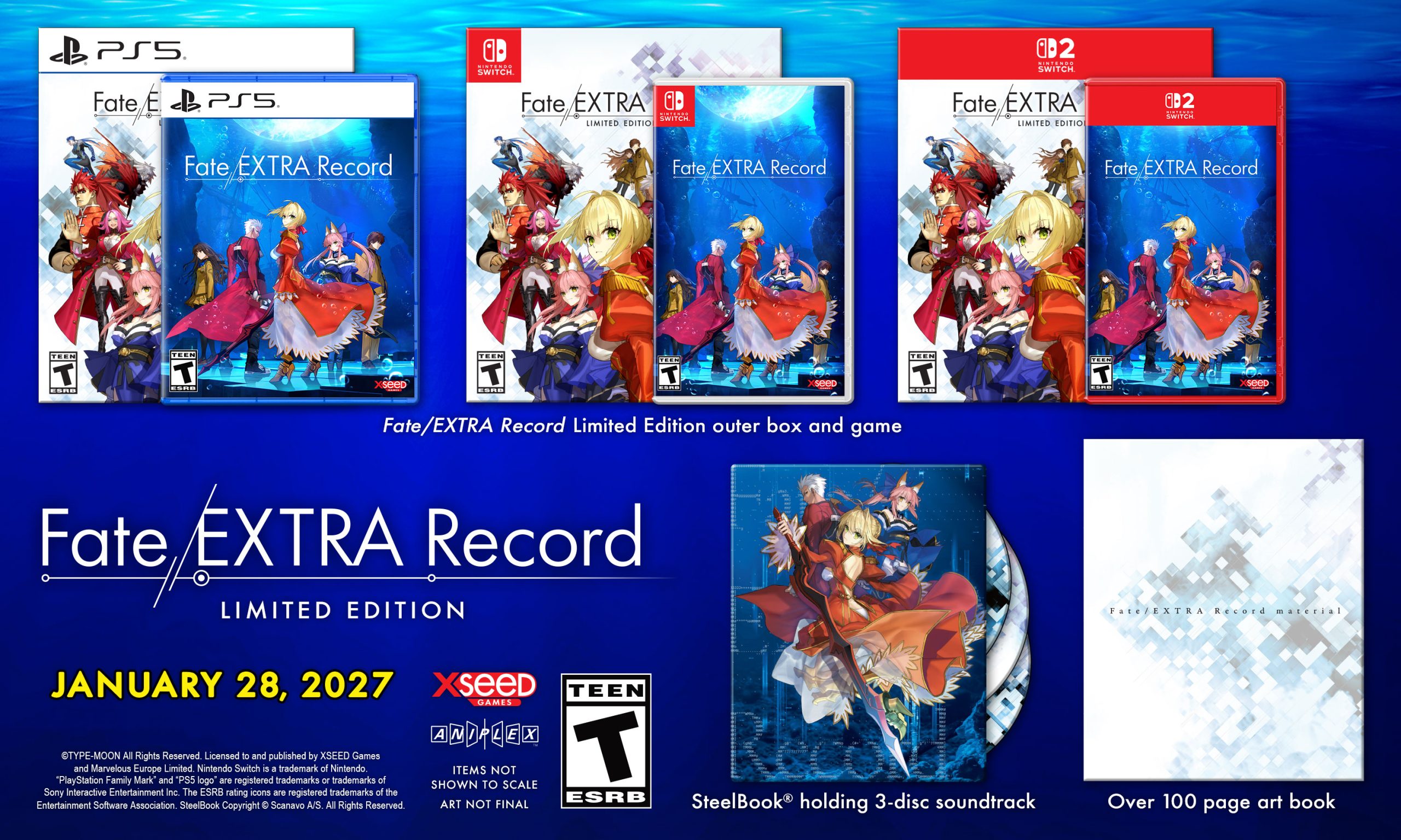 Fate/EXTRA Record Launches Worldwide January 28, 2027, Physical
