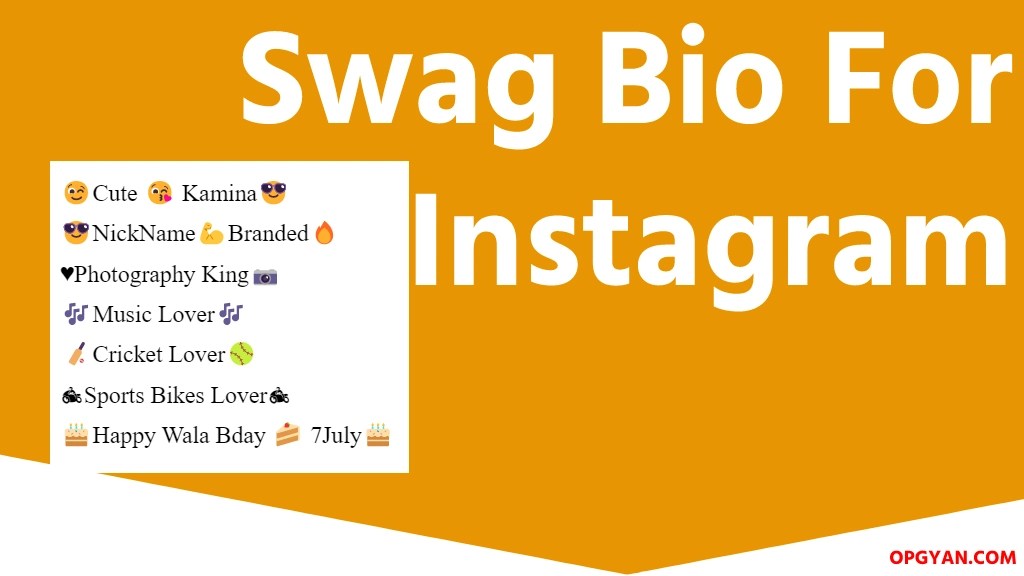 150+ Swag Bio For Instagram With Emoji OPGYAN