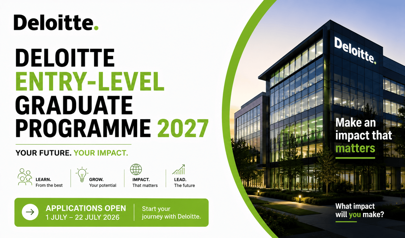 Deloitte Entry-Level Graduate Programme 2027 Applications Open