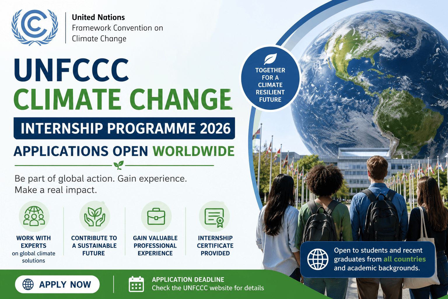 UNFCCC Climate Change Internship Programme 2026 Applications Open Worldwide
