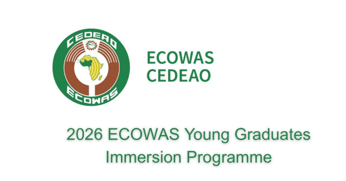 ECOWAS Immersion Program 2027: Fully Paid One-Year Professional Programme for Young West African Graduates