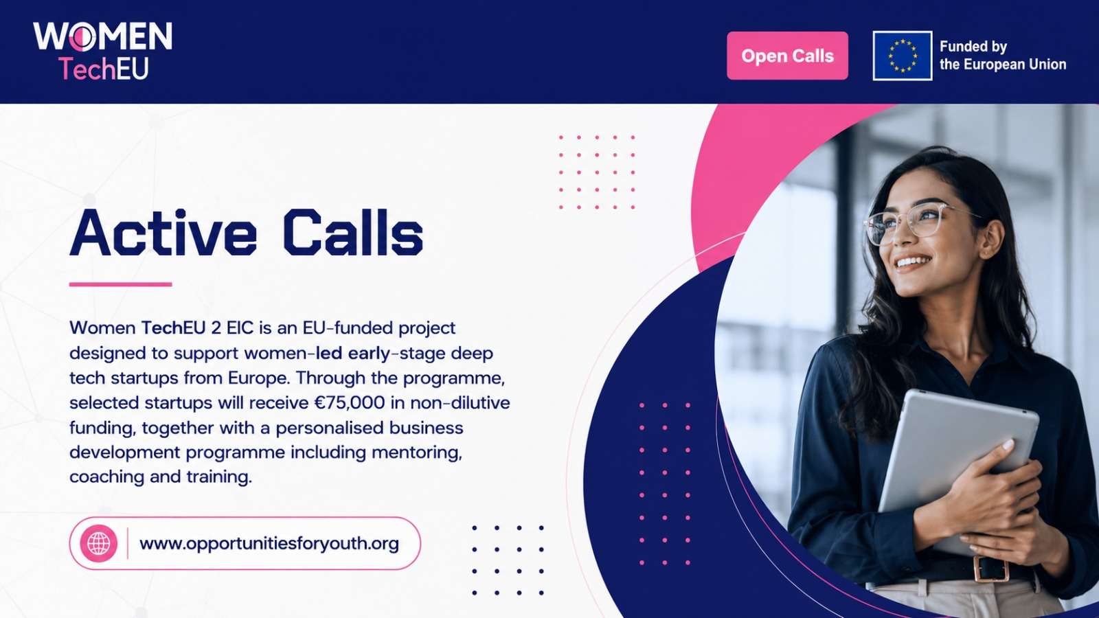 Women TechEU 2 EIC 2026–2027: Receive €75,000 in Non-Dilutive Funding for Women-Led Deep Tech Startups in Europe
