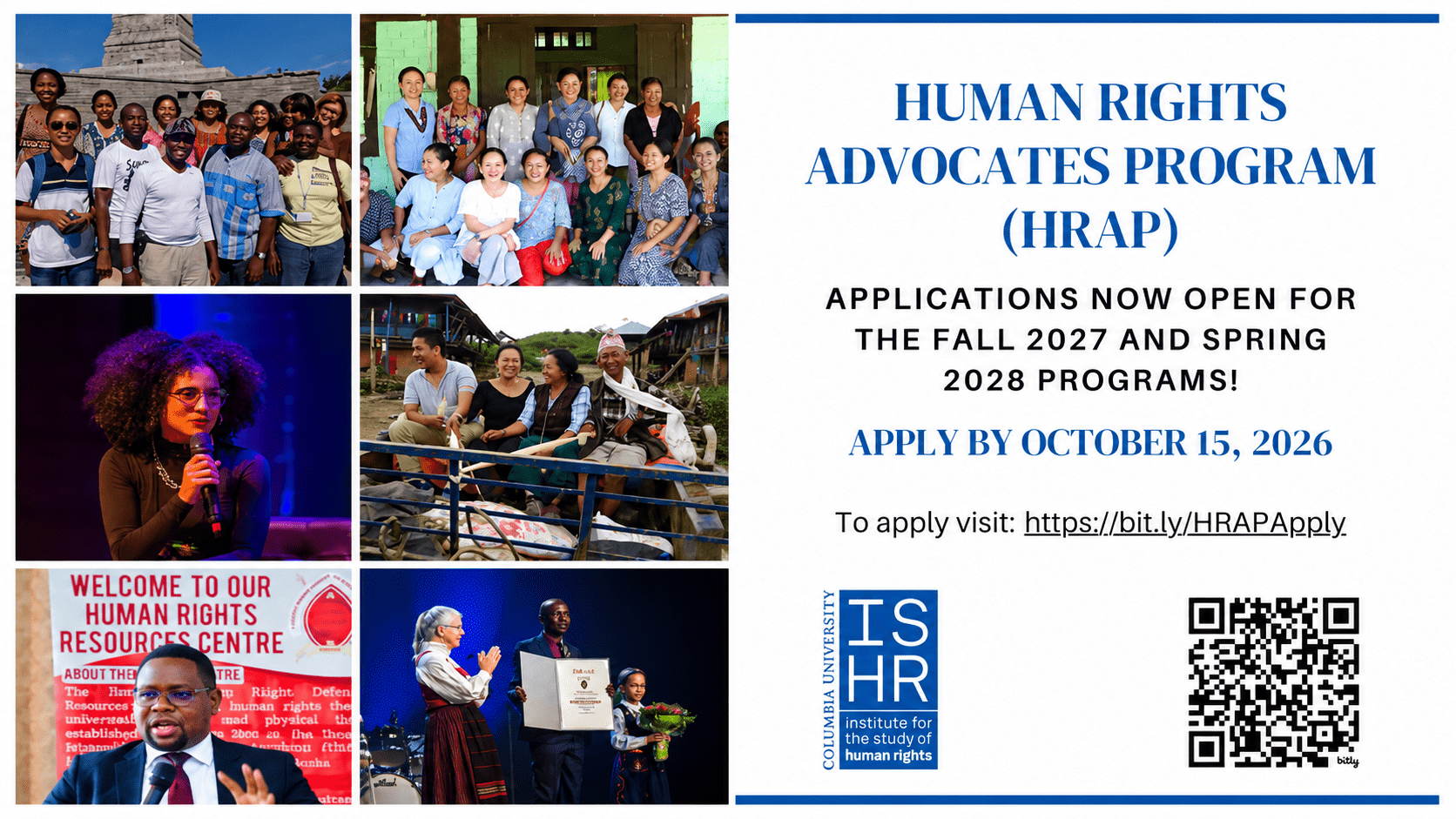 Columbia University Human Rights Advocates Program (HRAP) 2027–2028: Fully Funded Human Rights Fellowship for Global Human Rights Defenders