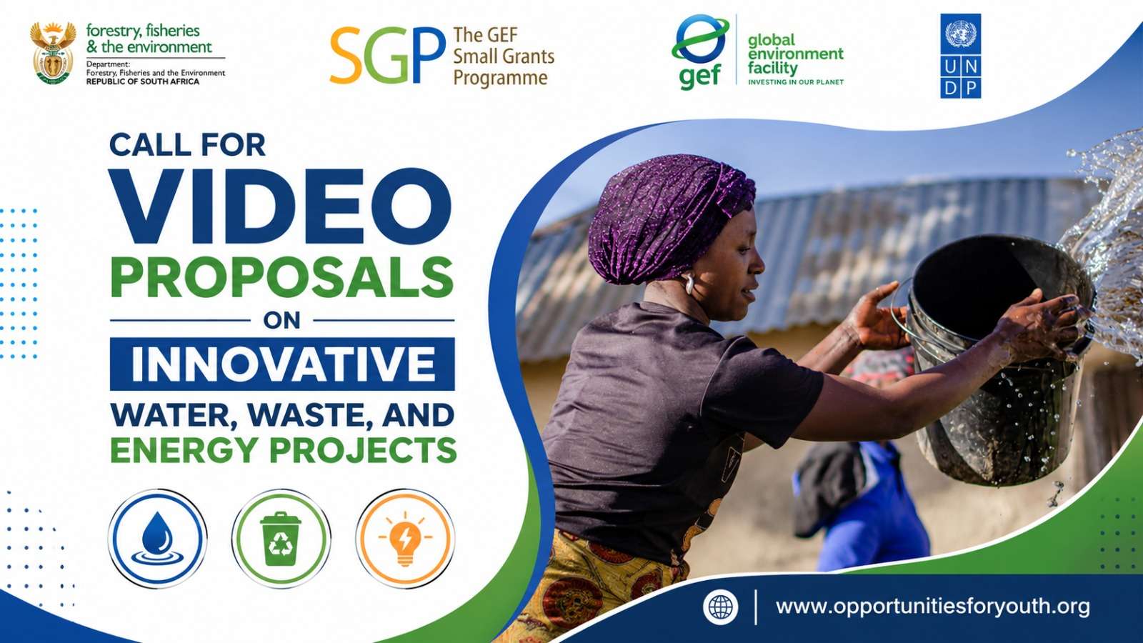 UNDP South Africa GEF Small Grants Programme 2026: Up to US$40,000 for Innovative Community-Led Water, Waste, and Energy Projects