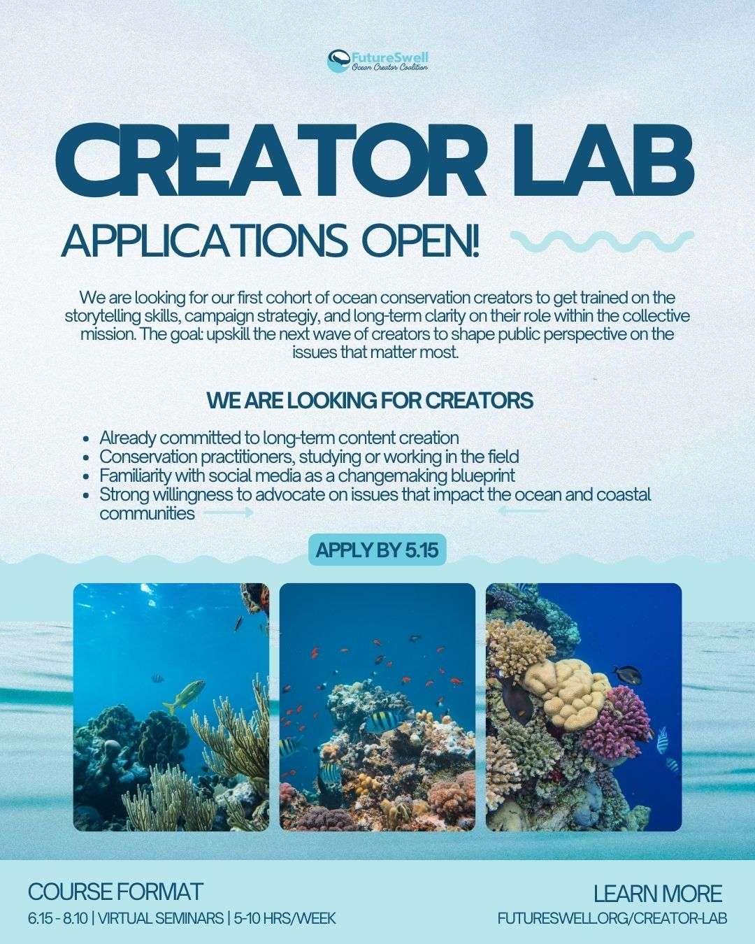 FutureSwell Creator Lab 2026: A Global Accelerator Empowering Ocean Storytellers to Drive Climate Action