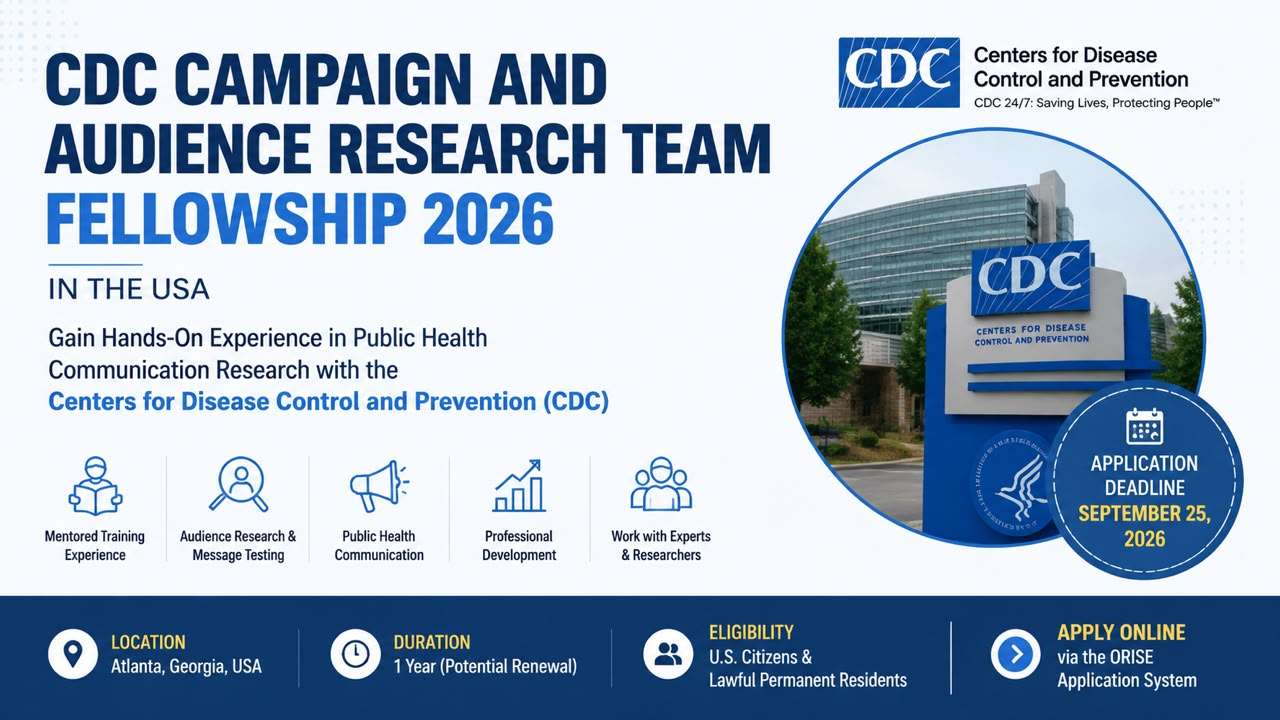 CDC Campaign and Audience Research Team Fellowship 2026 in the USA