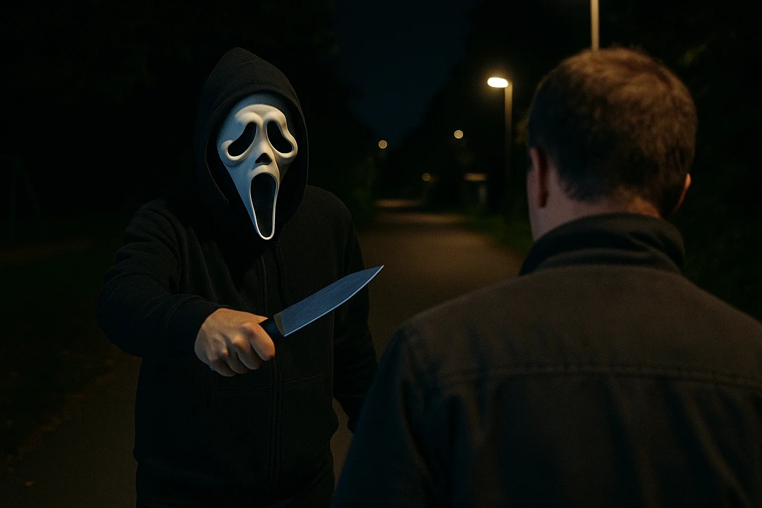 Bremen: Messer-Räuber mit „Scream“-Maske überfällt Passanten im Dunkeln!