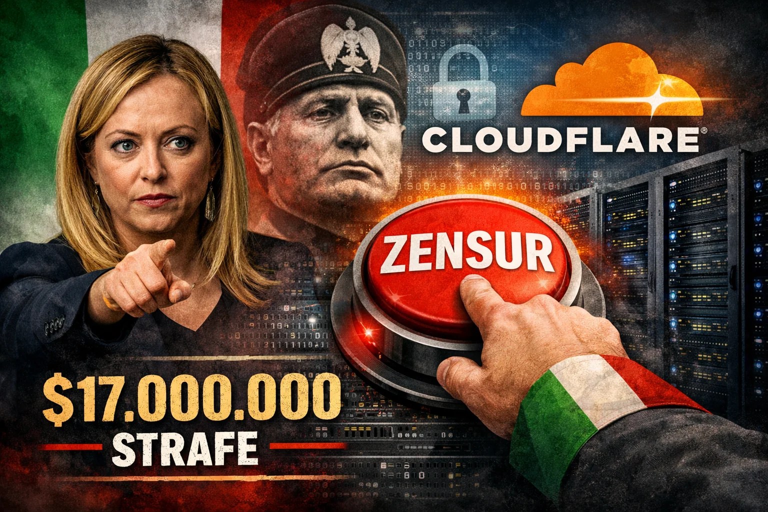 Italien greift zum Zensurknopf – 17 Millionen Strafe gegen Cloudflare
