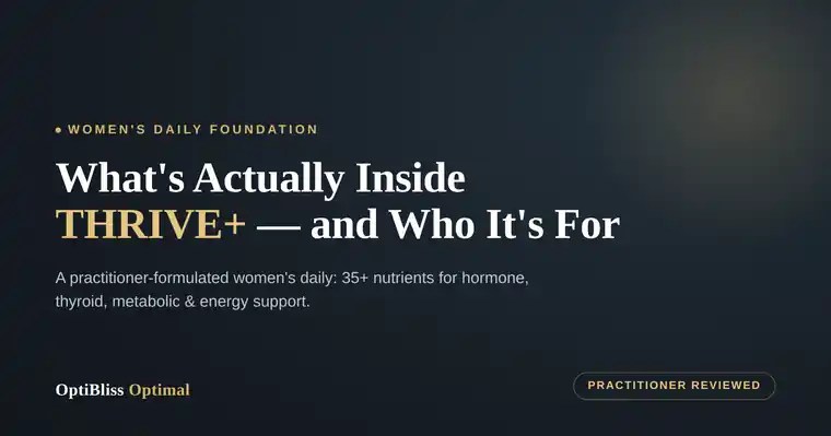 OptiBliss Optimal — THRIVE+ supplement blog header