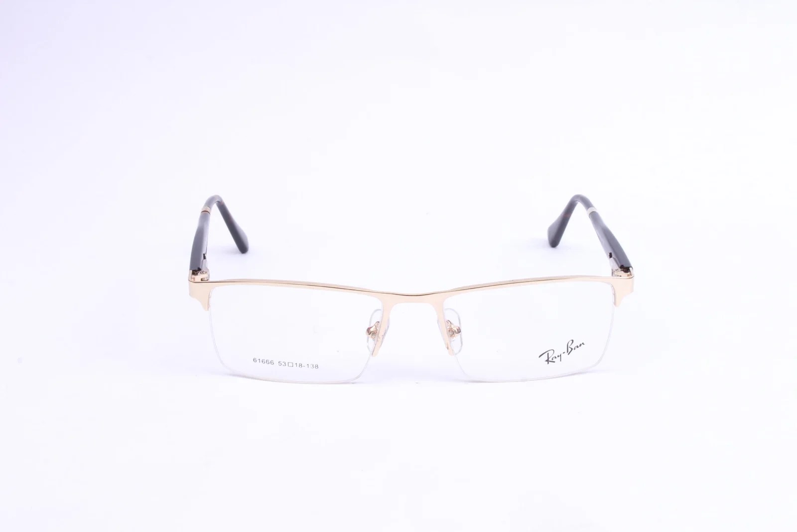 RB Half Rimless Golden Metal Eyeglasses- 61666