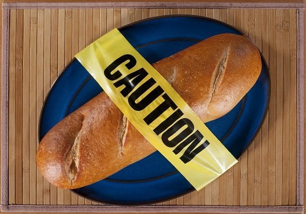 bread wrapped with caution tape