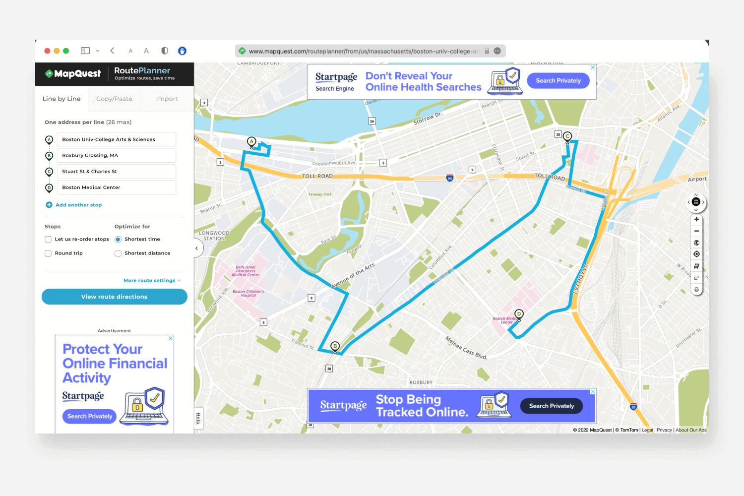 Route Map Planner Mapquest UI 2 2 2 2 2 