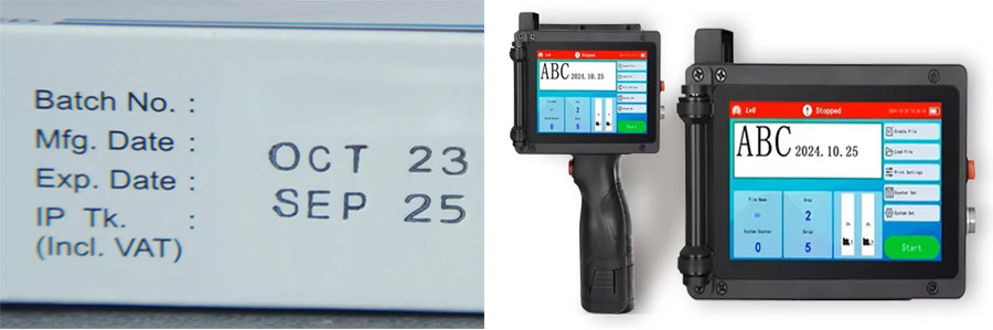 handheld batch code printer