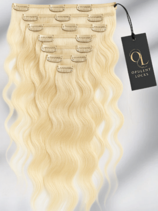 Straight Classic Clip-In Hair Extensions - Platinum Blonde (613), 16"