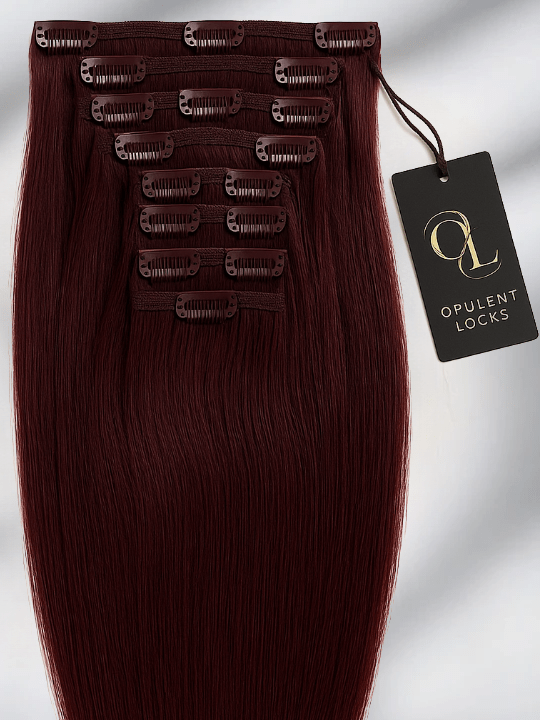 Straight Classic Clip-In Hair Extensions - Burgundy (99J), 26