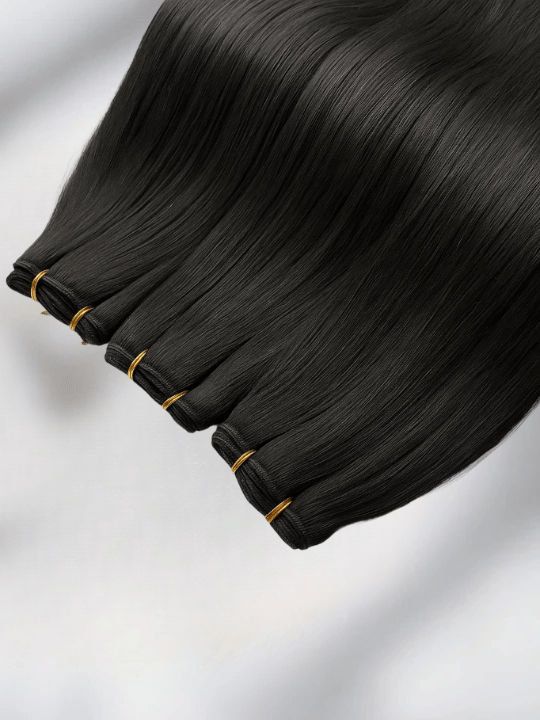 Straight Colored Hair Machine Weft - Natural Black (1B), 24"