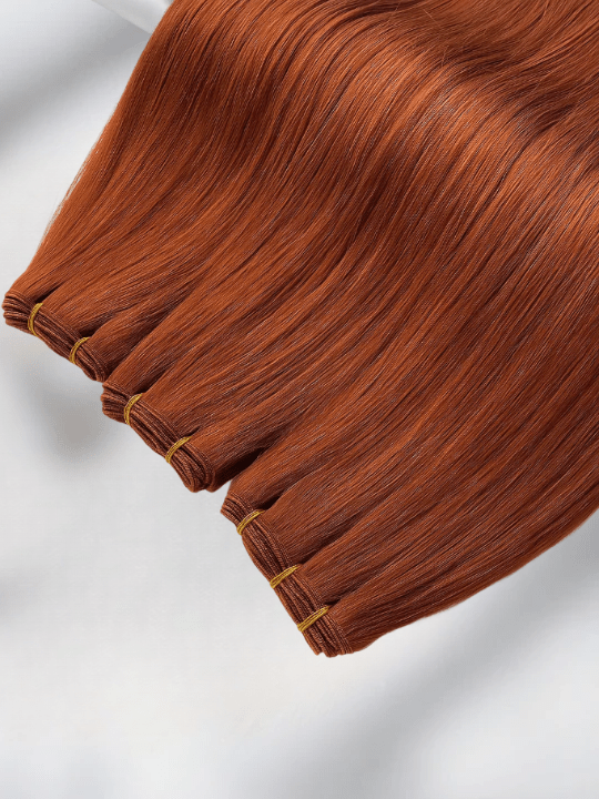 Straight Colored Hair Machine Weft - Dark Auburn (33), 24"
