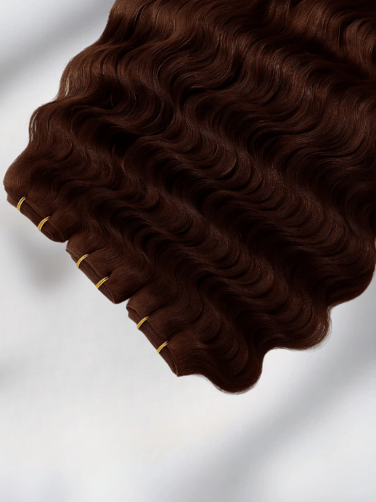 Wavy Colored Hair Machine Weft - Dark Auburn (33), 24"